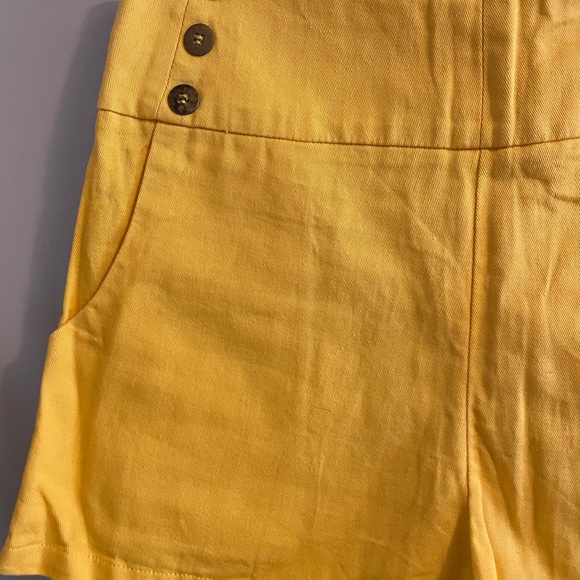 Lucca Couture yellow high waisted shorts - Picture 3 of 9